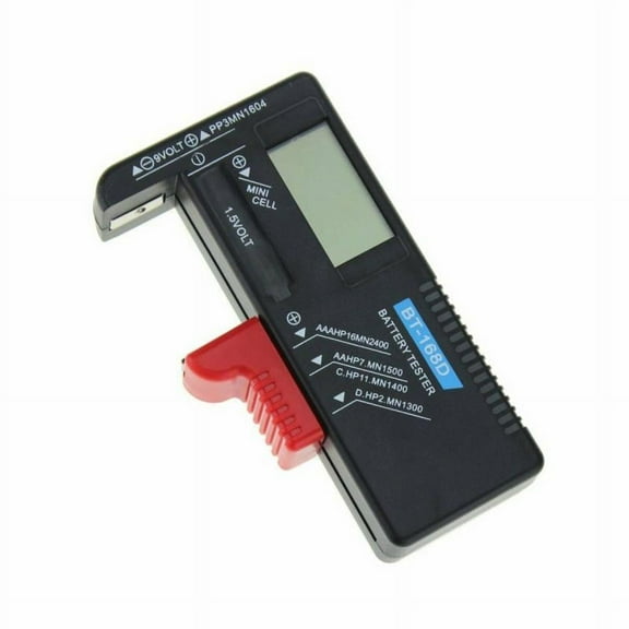 Digital Battery Tester for AAA AA C D 9V 1.5V, Household Battery Checker Tester for Small Batteries Button Cell (Model: BT-168D)