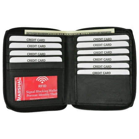 MensWallet - RFID Blocking Mens Premium Soft Leather Zippered ID Wallet RFID P 702 (C) - www.bagssaleusa.com