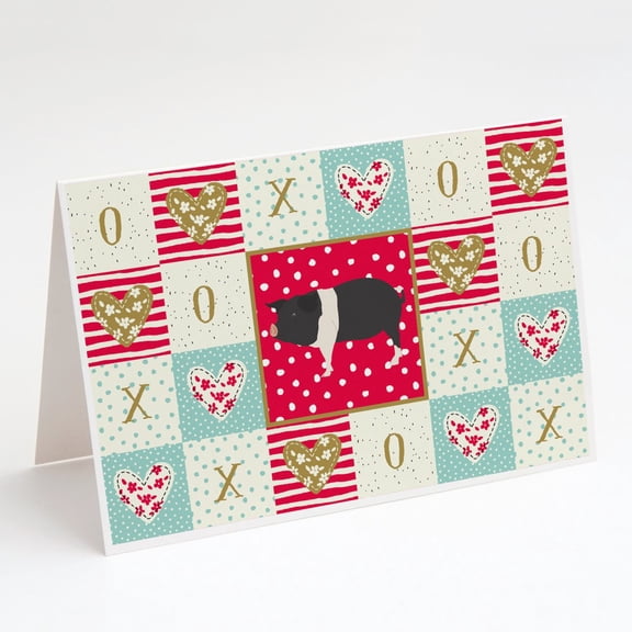 Hampshire Pig Love Greeting Cards and Envelopes Pack of 8