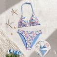 thumbnail image 4 of lnmuld Girls 2 Piece Sleeveless Rash Guard Swimsuit Set UPF 50+ Color:Blue,Size:11-12 Years, 4 of 5