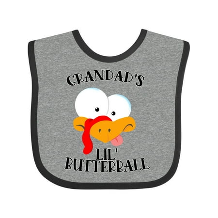 

Inktastic Thanksgiving Granddad s Lil Butterball Cute Turkey Face Gift Baby Boy or Baby Girl Bib