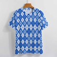 thumbnail image 4 of Diamond Grid Pattern T-Shirts Casual T-Shirt Short Sleeve Women Trendy Tshirt Beach Custom Tops, 4 of 5