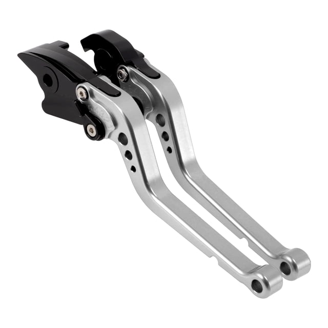 Palancas de freno y embrague largas Unique Bargains para Honda RC51 2000-2006, ajustables en 6 posiciones, palanca de freno de motocicleta de aleación de aluminio tono plateado, 1 par