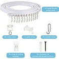 thumbnail image 2 of Riel de cortina curvo para ventana salediza, flexible y plegable para RV, soporte resistente para cortinas de literas, sistema de riel de cortina para montaje en techo o pared (5 m blanco), 2 of 5