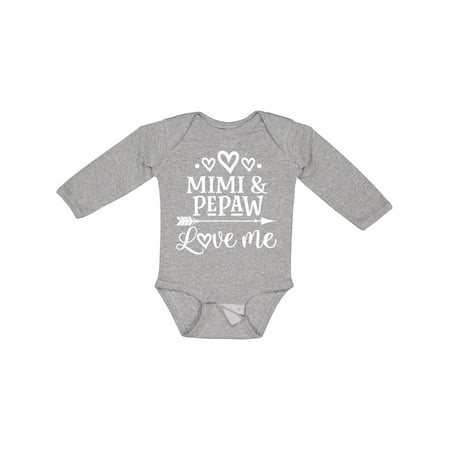 

Inktastic Pepaw and Mimi Love Me Gift Baby Boy or Baby Girl Long Sleeve Bodysuit