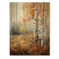 thumbnail image 3 of Designart "Autumn Tapestry Birch Woods IX" Floral Print on Natural Pine Wood, 3 of 5