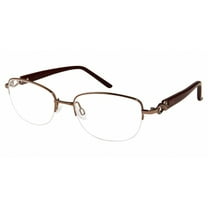 NEW ELLE 13447 WOMENS/LADIES OVAL HALF-RIM BROWN FASHION ACCESSORY AFFORDABLE DESIGNER CUTE FRAME DEMO LENSES 49-17-135 EYEGLASSES/SPECTACLES