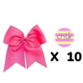 thumbnail image 2 of (10) Chixx Solid Plain Basic Bulk Lot Wholesale Bundle Cheer Dance Softball Bows - Neon Pink, 2 of 2