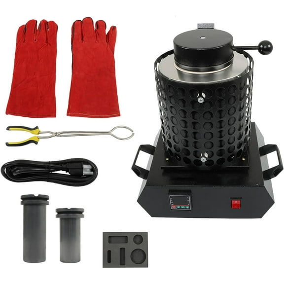 SEBLAFF Gold Melting Furnace with 1 3KG Graphite Crucible 1400W 110V Electric Metal Melting Furnace