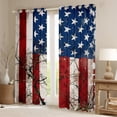 thumbnail image 2 of American Flag Blackout Curtains Stars And Stripes Curtains For Bedroom, Wooden Branches Rustic Decor Window Curtains Retro Grunge Usa Flag Curtains & Drapes 52''Wx63''L For Teens, 2 of 5
