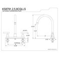 thumbnail image 3 of Kingston Brass Claremont Double Handle 8" Kitchen Faucet, 3 of 3
