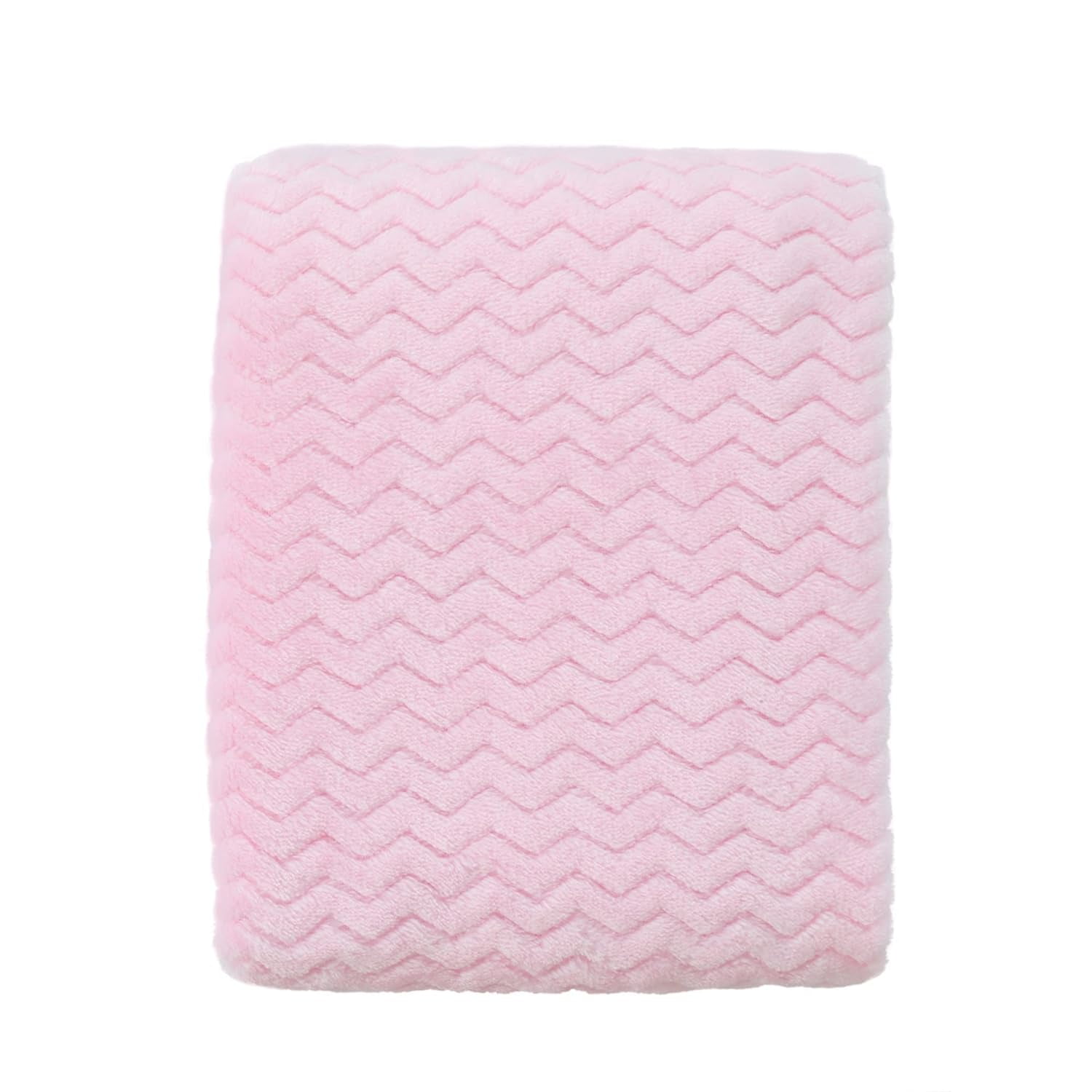 CREVENT 30''X40'' Cozy Fluffy Warm Fleece Infant Blanket for Girls & Boys Toddler Crib Cot Stroller - Wave Baby Pink