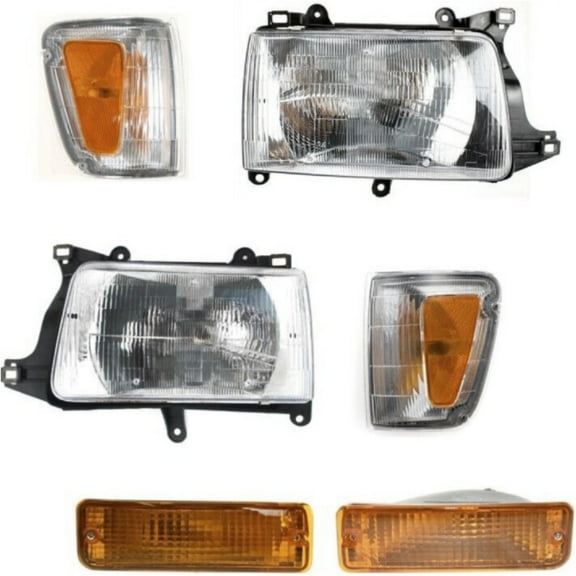 Geelife Headlight Kit For Toyota 1993-1998 T100 Left and Right 6pc