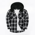 thumbnail image 2 of Dagugfen Jackets for Men Hoodie Long Sleeve Button down Plaid Loose Casual Work Tops Outerwear Pockets, 2 of 3