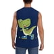 thumbnail image 4 of Fotbe Dino Playing Roller Skate Men's Camiseta sin Mangas Estampada para Hombres, Playera Casual para Gimnasio, Entrenamiento, Playa-Small, 4 of 7