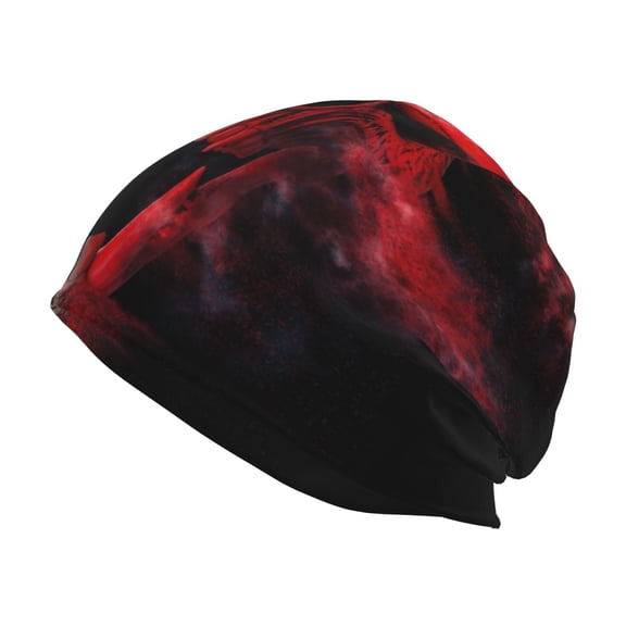 Logiee Red And White Screaming Demon Skull Print Unisex Knit Beanie for Men Women Winter Hat,Beanies Skull Caps