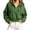 Green, variant on Wensltd Women Coat Solid Color Full Zip Up Hooded Jacket Long Sleeve Cargo Pockets Cropped Casual Sweatshirt