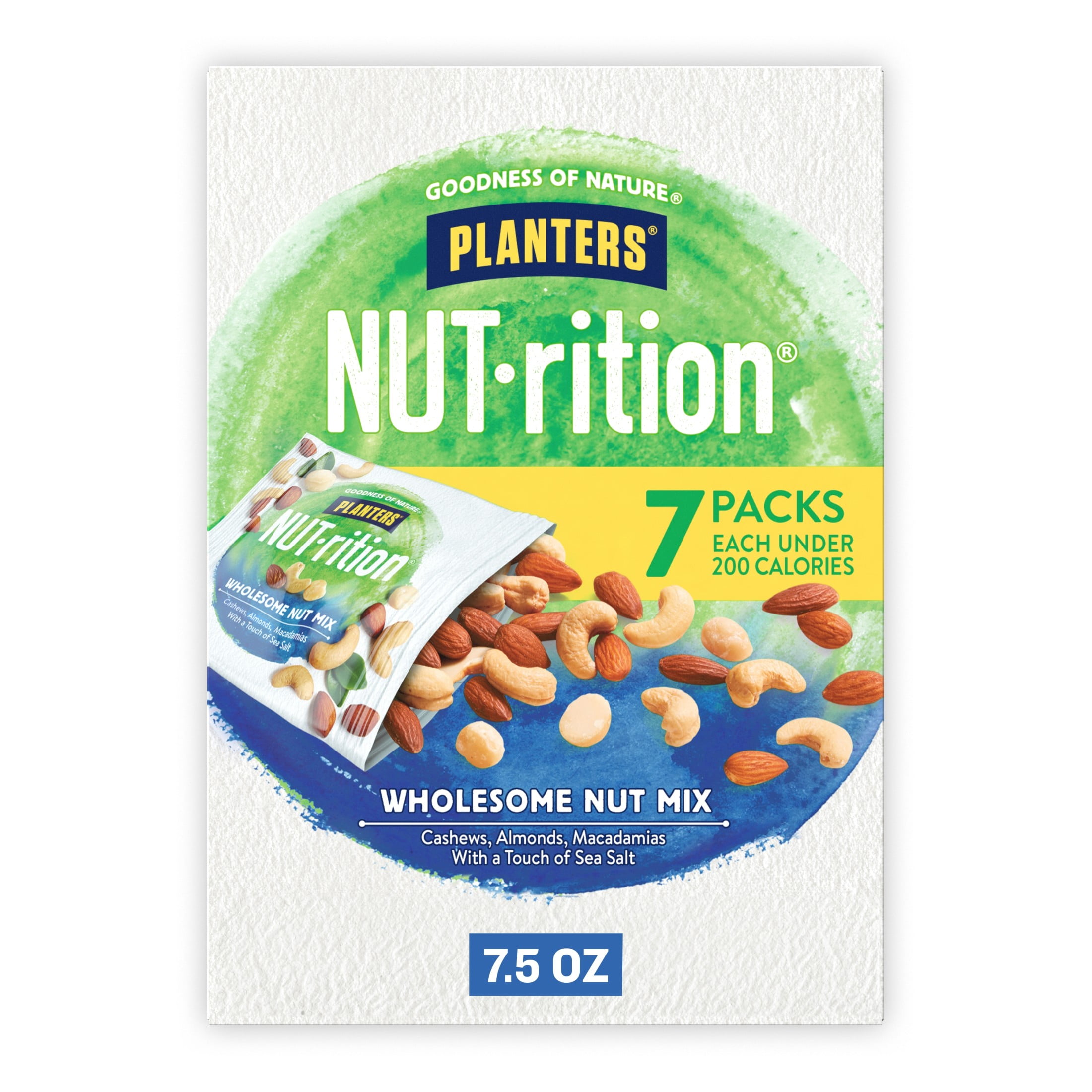 (4 pack) PLANTERS NUT-RITION Wholesome Nut Mix, Mixed Nuts, Plant Based Protein, 7 Count Box