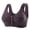 Dark Purple, variant on Women's Floral Print Front Closure Bra Wire-Free Wide Strap Plus Size Comfort Support Push Up Bra for Daily Wear,Black (M)