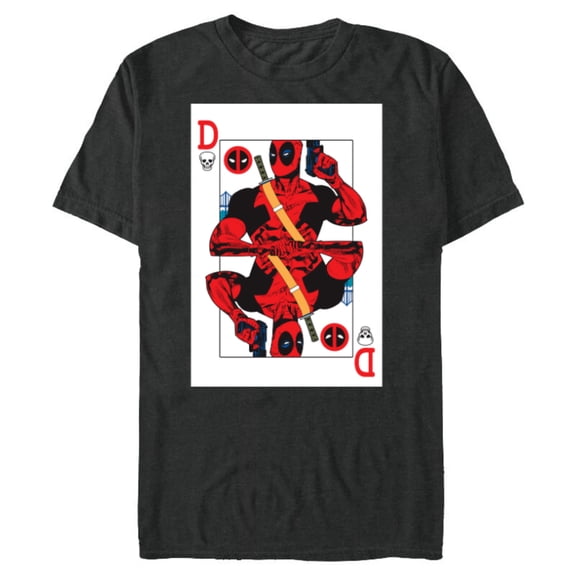 Marvel Deadpool Wade Wilson Playing Card - Short Sleeve Blended T-Shirt for Adults - Customized-Dark Heather