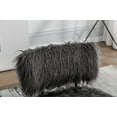thumbnail image 6 of 25.2'' Modern Faux Fur Plush Rocker Chair, Single Leisure Rocker Chair with Black Metal Rocker, Fluffy Upholstered Glider Chair for Living Room, Bedroom, Guest Room, 6 of 7