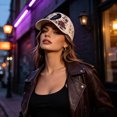 thumbnail image 5 of Levmjia Women Baseball Hat Soft Cotton Floral Embroidery Print Breathable Sun Cap Daily Commute Outdoor Walking Travel Casual Fashion UV Protection, 5 of 5