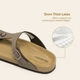thumbnail image 3 of DREAM PAIRS Arch Support Thong Sandals for Women Casual Leather Flip Flops Dressy Slides with Soft Cork Footbed Adjustable Strap for Summer Beach Vacation, 3 of 8
