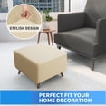 thumbnail image 5 of Elastic Ottoman Slipcover, Stretchable Furniture Protector With Non-Slip Design For Square Footstool Pouf, Jacquard Washable Cover Fits 18 To 24 Inch, Home Decor & Easy Care, 5 of 7