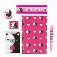 thumbnail image 1 of Claire's Ensemble de Papeterie Rose Moody Cat de 6 Pcs, Comprend Bloc-Notes, Règle, journal, Taille-Crayon, Stylo et Gomme, 2157, 1 of 2