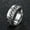Silver, variant on 8mm Black/Gold/Silver Roman Numerals Band Mens Spinner Chain Titanium Steel Ring