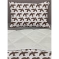 thumbnail image 3 of Birds Comforter & Sham Bedding Set, Flying Animal Drawn by Hand Bold Folk Inspired Art, 3 pcs Duvet Set Microfiber Filling Quilt, 5 Sizes, Dark Taupe Pale Salmon, by Ambesonne, 3 of 4