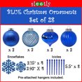 thumbnail image 2 of SLEETLY 28pk Blue Ornaments for Christmas Tree Holiday Xmas Decorations, Shatterproof Plastic 3.15 Balls, Icicles and Snowflakes, 2 of 4