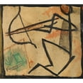 thumbnail image 3 of Egon Schiele 13x12 Black Modern Framed Museum Art Print Titled - Strokes with Arrow and Bow (1918), 3 of 5