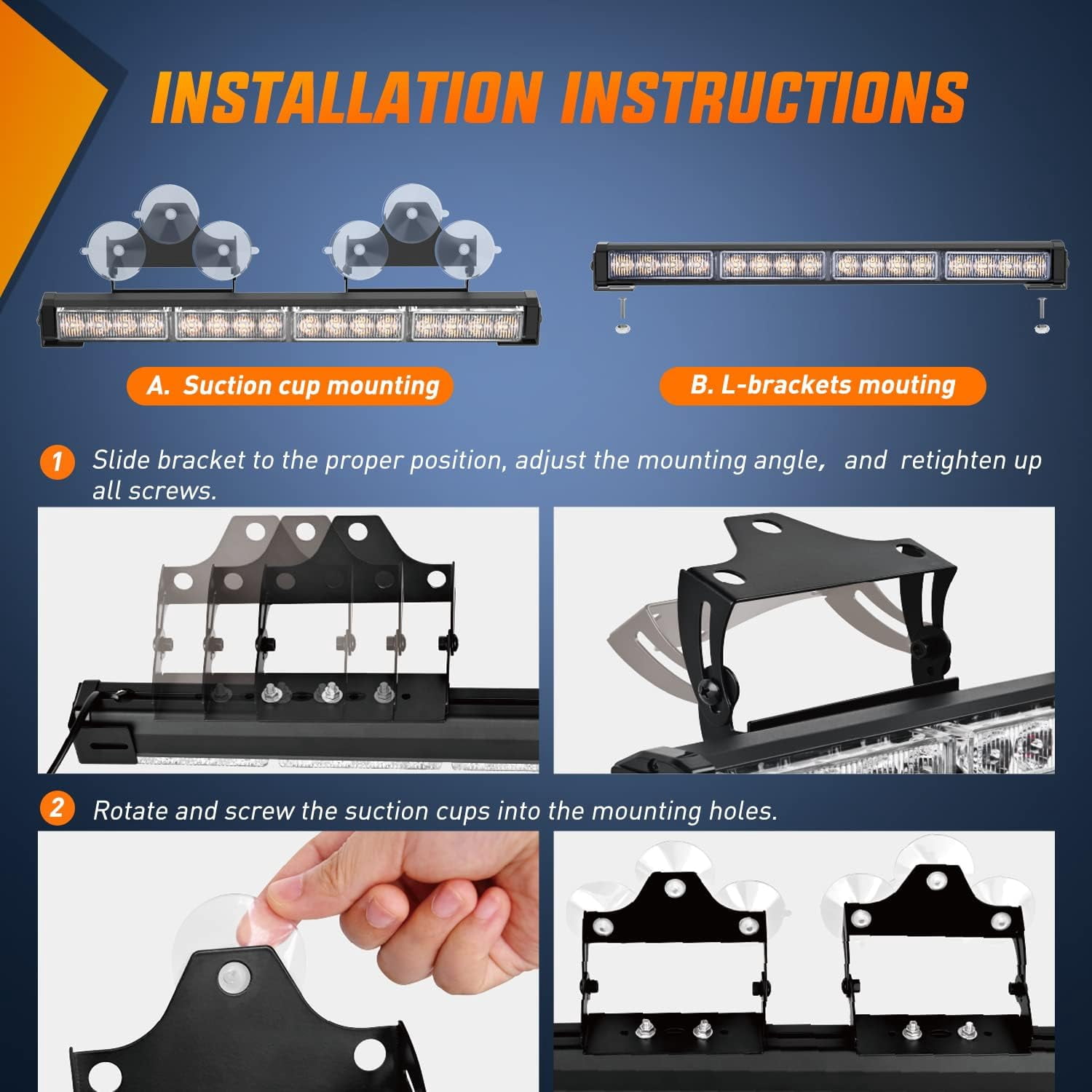 Nilight 17" LED Directional Light Bar, 32 LEDs, 2-in-1 Design with 23 Lighting Modes, Universal Vehicle Mount