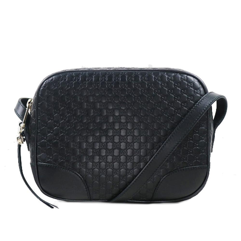 Gucci Bree Black Leather Microguccisima GG Cross Body Bag 449413 -  