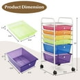 thumbnail image 7 of Costway 6 Drawer Rolling Storage Cart Tools Scrapbook Paper Office School Organizer Colorful, 7 of 7