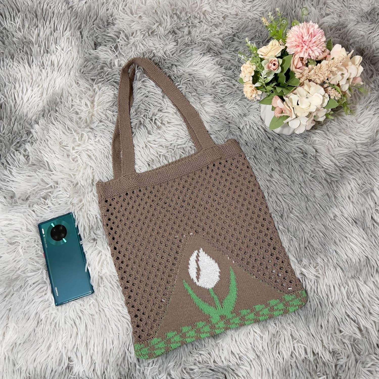 Kukuzhu Fairy Tote Bag Aesthetic Tote Bag Y2k Bag Tote Bag Aesthetic Y2k Crochet Tote Bag Aesthetic