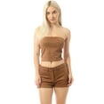 thumbnail image 5 of MixMatchy Women's Boho Strapless Basic Faux Suede Tube Top, 5 of 7