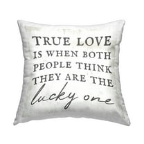 Stupell Industries True Love Is When Romance Phrase Printed Throw Pillow Design by Daphne Polselli