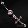 thumbnail image 2 of harmtty Surgical Steel Cross Dangle Navel Button Bar Belly Ring Piercing Body Jewelry, 2 of 5