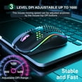 thumbnail image 2 of Wireless Gaming Mouse SGEYR Lightweight with 800-1200-1600 DPI Honeycomb Shell Programmable 6 Buttons, 2 of 5