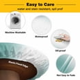 thumbnail image 3 of Elastic Fitted Round Tablecloth, Aqua Teal White Ombre Waterproof Stretch Table Cover for 36"-44" Tables, Modern Abstract Art Farmhouse Gradient Washable Outdoor Tablecloths for Patio, Camping, 3 of 9