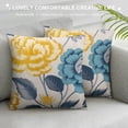 thumbnail image 3 of GOSMITH Flowers Outdoor Pillow Covers, Teal Grey Mustard Yellow Floral Decorative Throw Pillows Cover,Spring Summer Navy blue Leaf Square Pillowcase Decor Gifts for Home Patio Couch Sofa, 3 of 5