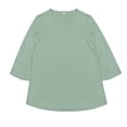 thumbnail image 4 of Camiseta con cuello redondo, manga 3/4 y pliegues en la parte delantera - Diseño plisado único, transpirable, versátil, 4 of 4