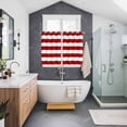 thumbnail image 3 of Red Stripes Kitchen Curtains 72 Inch Length, Simple Red White Texture Grommet Top Bedroom Living Room Curtains, Light Filtering Cafe Curtain Drapes 2 Panels Set 104''x72'', 3 of 9