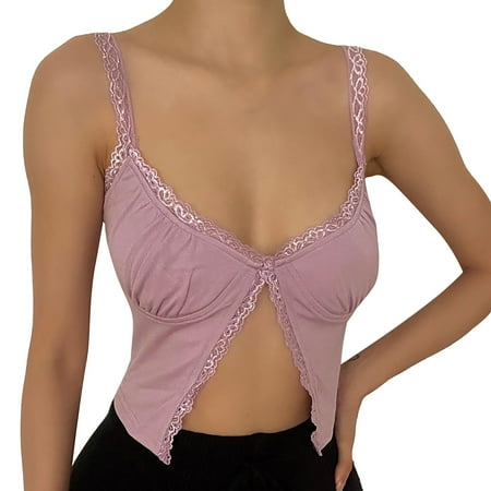 

Pianpianzi Cotton Ladies Top Cute Crop Tops Cotton Shelf Bra Women s Lace Crop Top Sexy See Through Camisole Sleeveless Patchwork Camisole Shirt