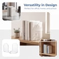 thumbnail image 3 of Unique Bargains 2Pcs Clear Acrylic Modern Non-Skid Bookends Clear White 4.7*3.9*6.1inch, 3 of 5