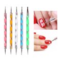 thumbnail image 2 of 5 piezas 2 Way Dotting Pen Tool Nail Art Tip Dot Paint Kit de manicura, amarillo + verde + azul + blanco + rosa, 2 of 5