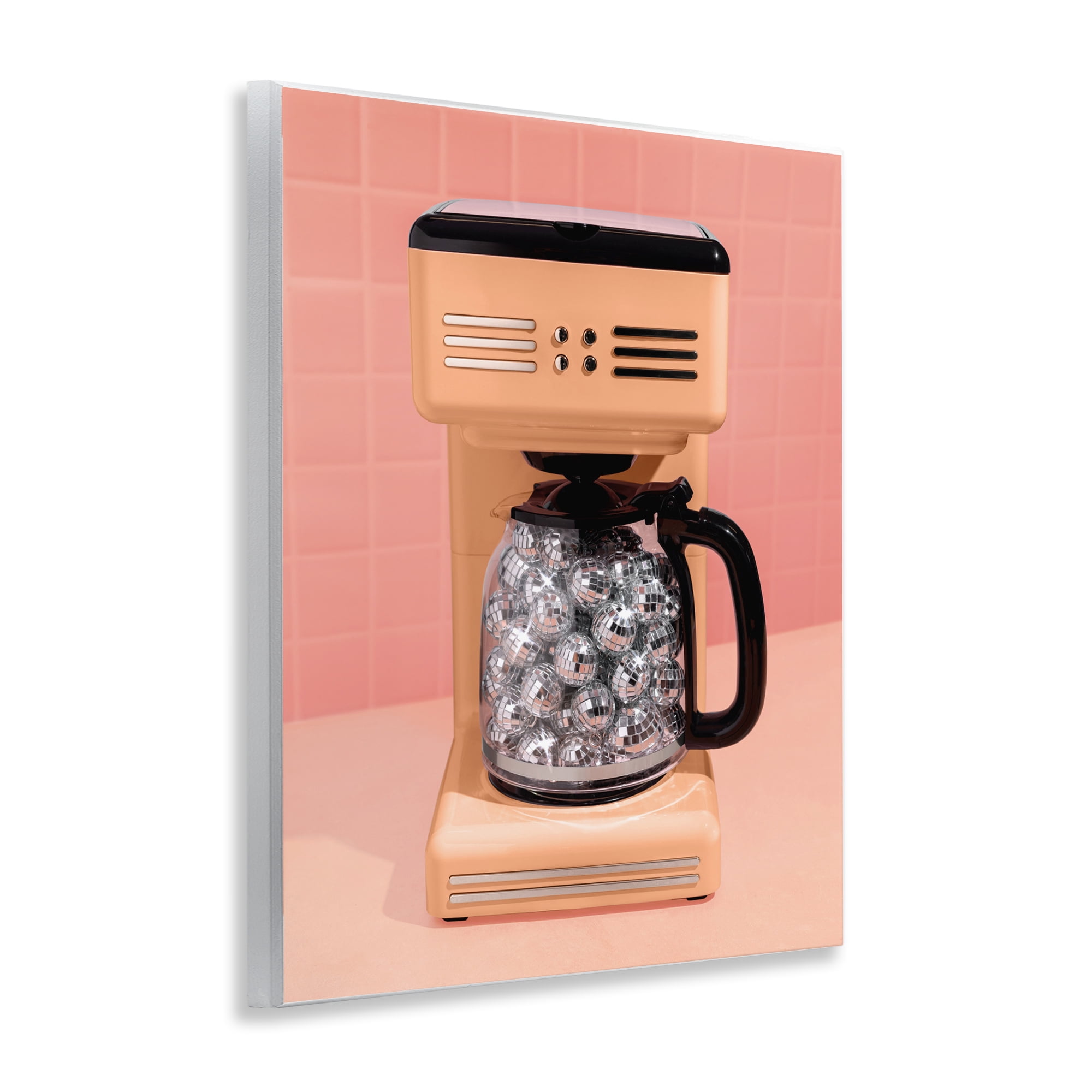 Stupell Industries Disco Coffee Maker over Orange Wall Plaque Art, design by LISH Creative