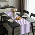thumbnail image 2 of Purple Striped Table Runner 72 Inches Long, Modern Farmhouse Purple White Stripes Kitchen Coffee Dining Table Decoration for Home Party Birthday Wedding Home Decor 14x72 Inches, 2 of 8